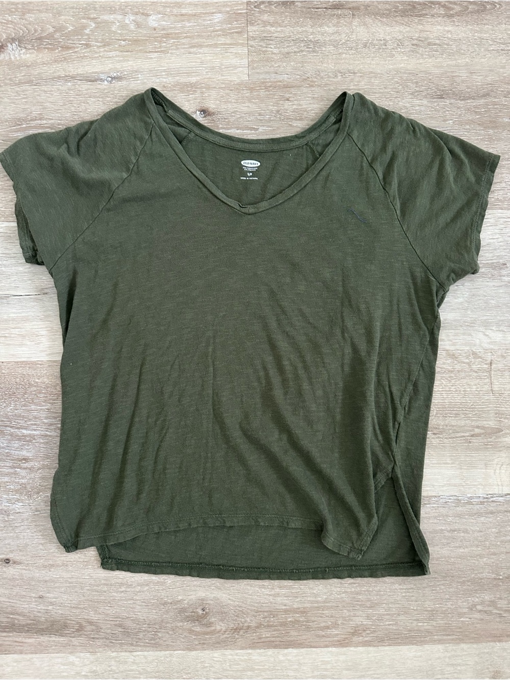 Old Navy Olive Green V-Neck Short Sleeve Tee